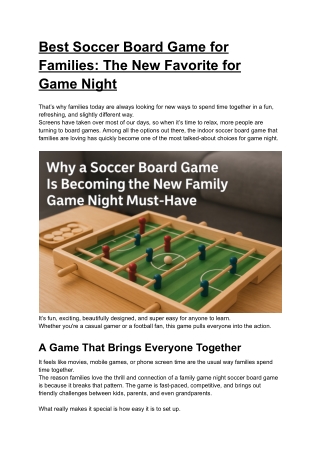 Best Soccer Board Game for Families: The New Favorite for Game Night