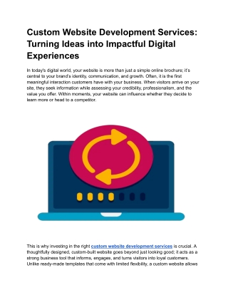 Custom Website Development Services_ Turning Ideas into Impactful Digital Experiences
