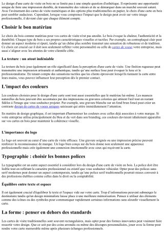 L'importance du design dans vos cartes de visite en bois