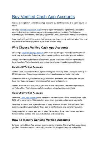 Buy Verified Cash App Accounts