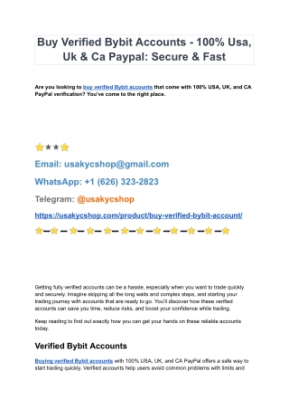What Does a “Buy Verified Bybit Account” Actually Mean