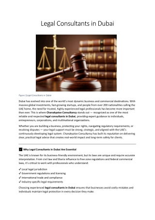 Legal Consultants in Dubai
