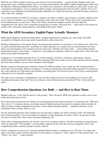 MOE-Aligned English Skills for AEIS Secondary: What Really Gets Tested