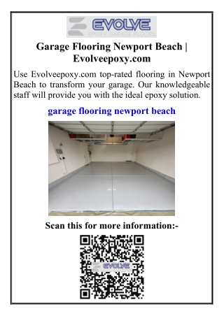Garage Flooring Newport Beach  Evolveepoxy.com