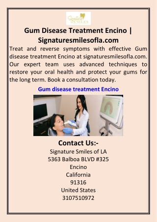 Gum Disease Treatment Encino  Signaturesmilesofla.com