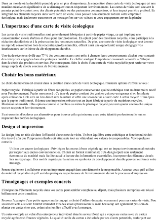 Comment intégrer des éléments recyclés dans votre carte de visite ?