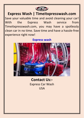 Express Wash  Timeitxpresswash.com