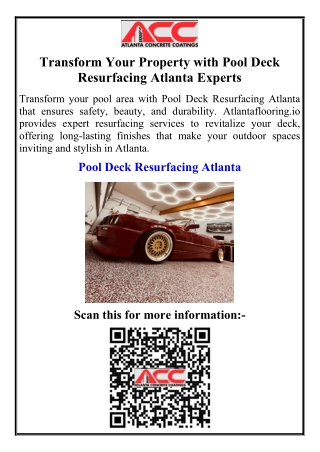 Transform Your Property with Pool Deck Resurfacing Atlanta Experts