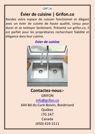 Évier de cuisine  Grifon.co