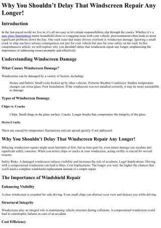 9 Signs You Sell auto glass Spartanburg for a Living