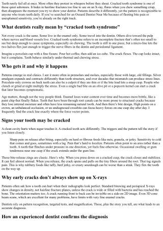 Cracked Tooth Syndrome: Oxnard Dentist Near Me Signs