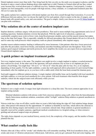 Oxnard Dental Implants: Sedation Options for Comfortable Care