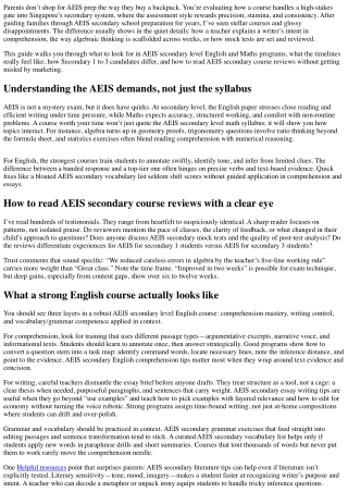 AEIS Secondary Course Reviews: How to Evaluate English Prep Programs