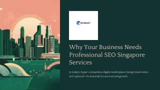 Why Your Business Needs Professional SEO Singapore Services