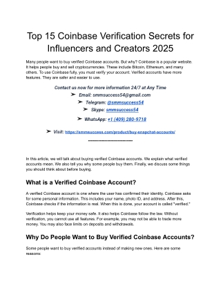 Top 15 Coinbase Verification Secrets for Influencers and Creators 2025