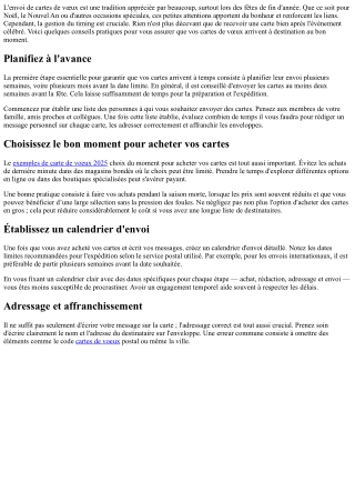 Les meilleures astuces pour envoyer vos cartes de vœux à temps