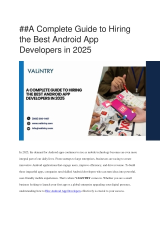 Hire Android App Developers.