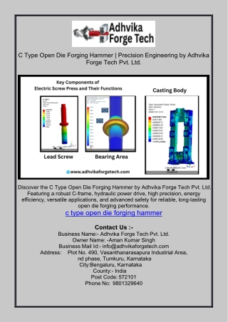 C Type Open Die Forging Hammer | Precision Engineering by Adhvika Forge Tech Pvt. Ltd.