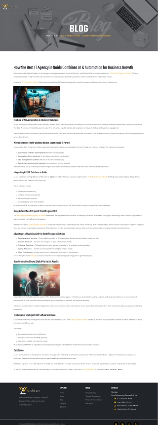 How the Best IT Agency in Noida – WishLan Smart IT Solution Agency