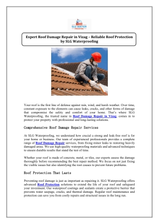 Roof Damage Repair