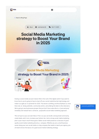 Social Media Marketing strategy to Boost Your Brand in 2025