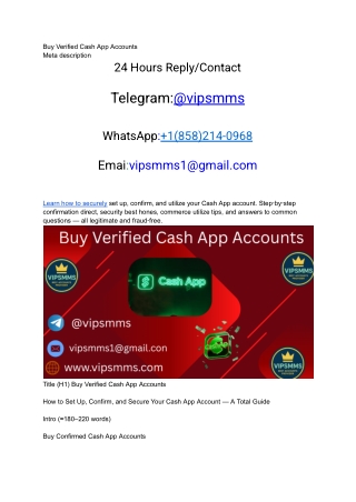 best Buy Verified Cash App Accounts vipsmms 2025