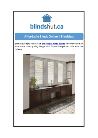 Affordable Blinds Online | Blindshut