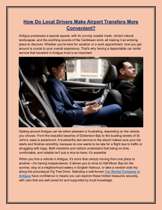 How Do Local Drivers Make Airport Transfers More Convenient?