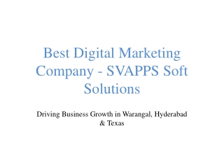 Best Digital Marketing Agency in Hyderabad | SVAPPS