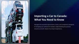 Importing A Car To Canada