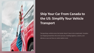 Ship Your Car From Canada To Us