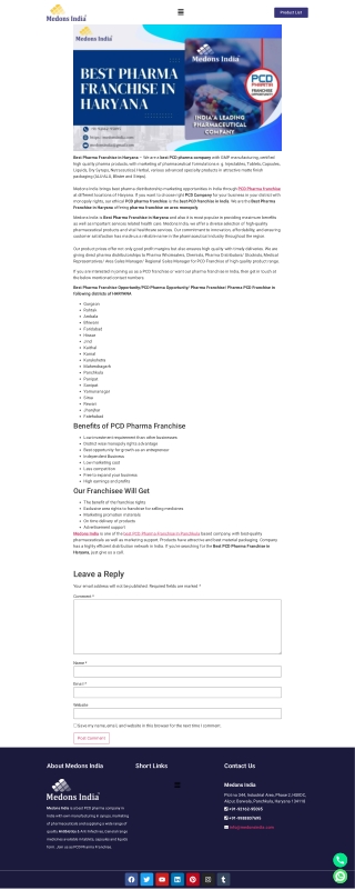 best pharma franchise in haryana