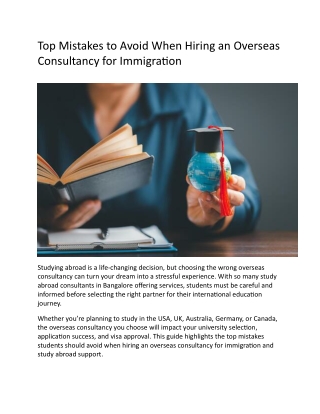 Top Mistakes to Avoid When Hiring an Overseas Consultancy for Immigration