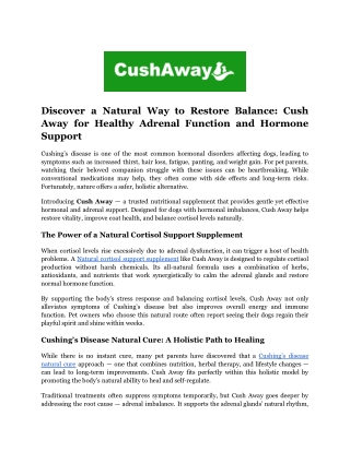 Discover a Natural Way to Restore Balance_ Cush Away for Healthy Adrenal Function and Hormone Support