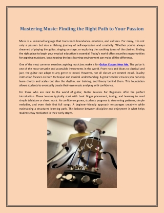 Mastering Music: Finding the Right Path to Your Passion