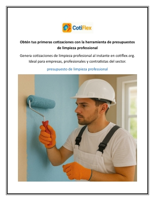 Obtén tus primeras cotizaciones con la herramienta de presupuestos de limpieza professional