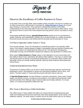 Discover the Excellence of Coffee Roasters in Texas