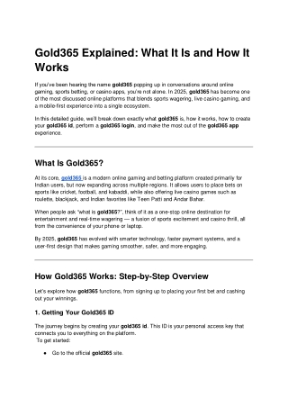 Gold365 Explained_ What It Is and How It Works