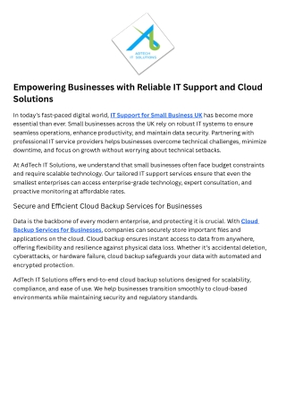 Cloud Backup Services for Businesses