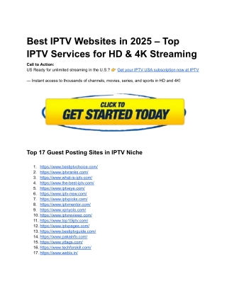 Best IPTV Websites in 2025 – Top IPTV Services for HD & 4K Streaming