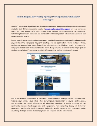 Search Engine Advertising Agency: Driving Results with Expert Strategies