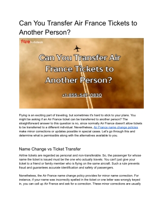 Air france name change policy