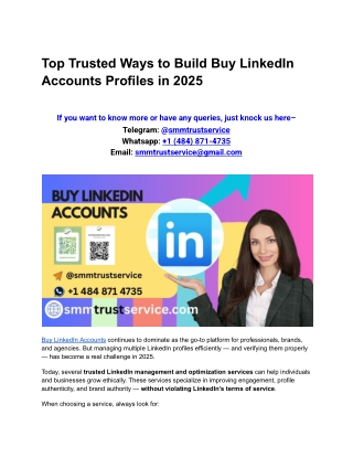 Top Trusted Ways to Build Buy LinkedIn Accounts Profiles in 2025