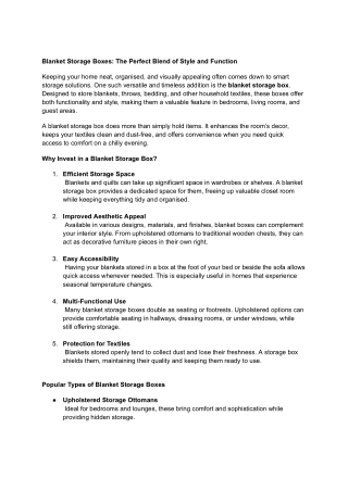 Blanket Storage Boxes_ The Perfect Blend of Style and Function