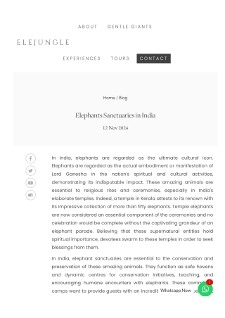 Elephants Sanctuaries in India