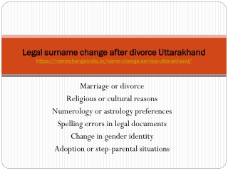 Legal surname change after divorce Uttarakhand
