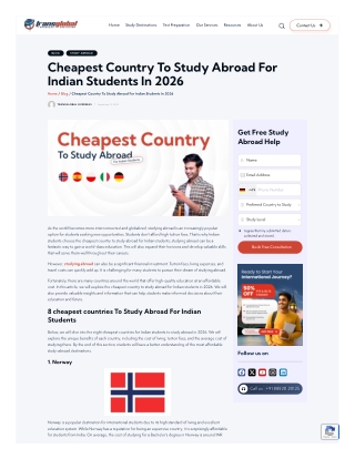Cheapest Country To Study Abroad For Indian Students In 2026