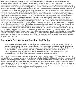 What Does A Car Mishap Attorney Do? Totally Free Examinations