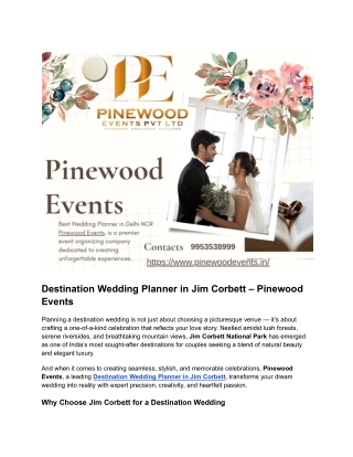 Pinewood Events | Best Wedding Planner & Event Management Company in India
