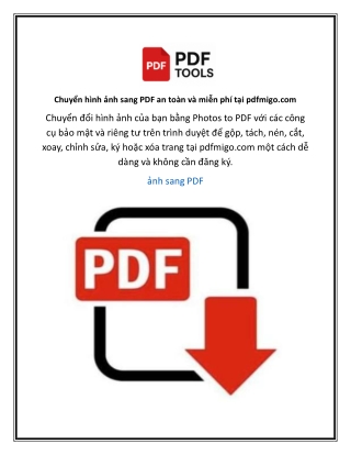 Chuyển hình ảnh sang PDF an toàn và miễn phí tại pdfmigo.com